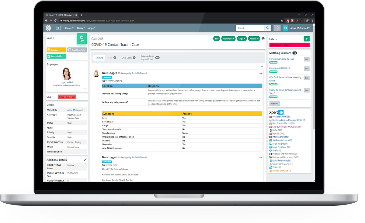 Emergency Management Response for HR Dovetail Software